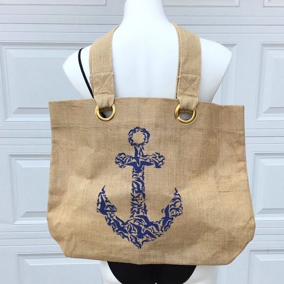 Anchor Extra Large Jute Tote - Picture 1 of 6